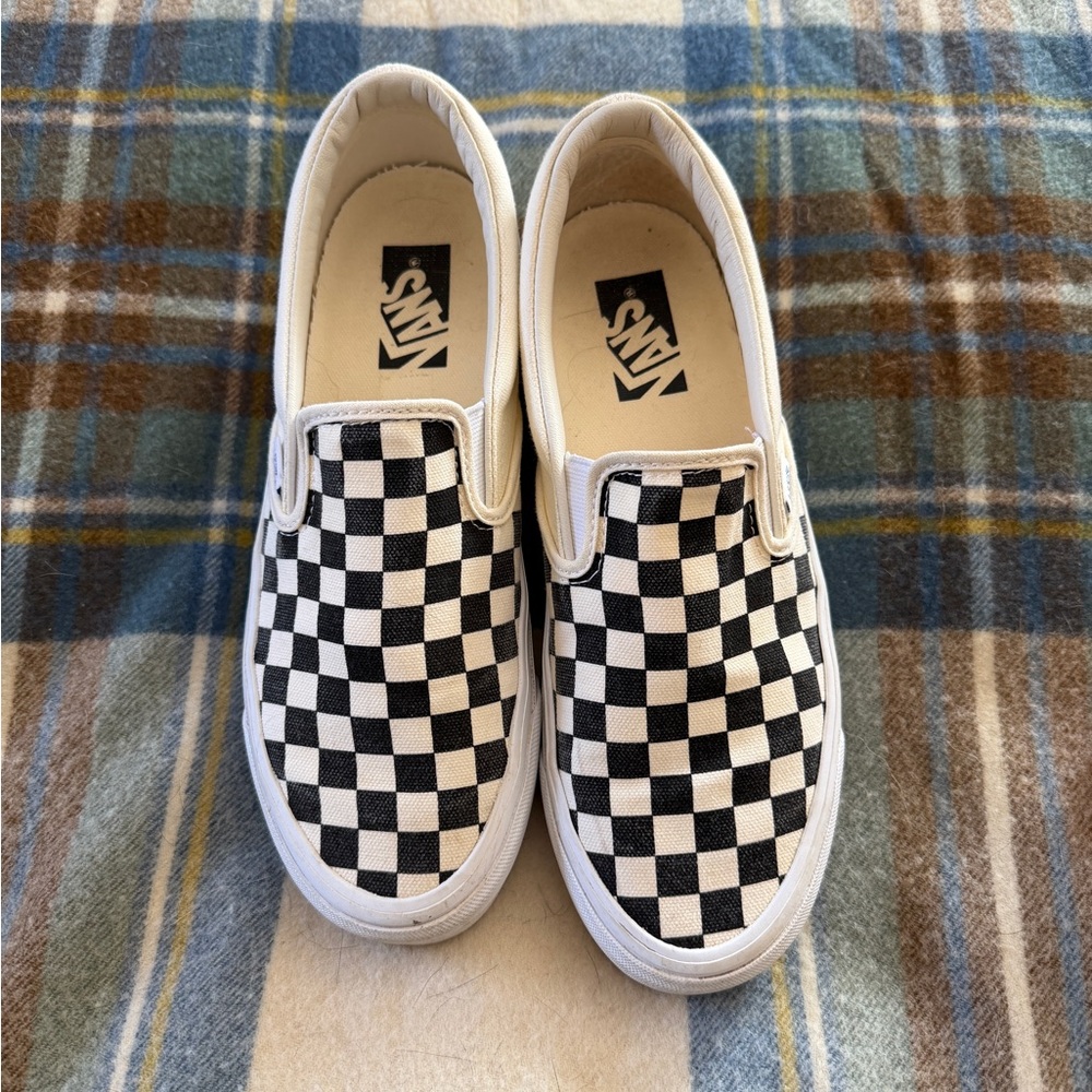 Vans Vault Men’s Size 8.0 Checkered Slip-On Shoes - Black and White